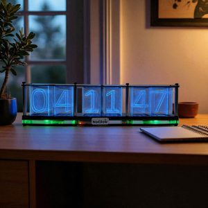 ساعت رومیزی دیجیتال RGB نیکسی nixie clock همراه با اکولایزر مدل NixGlow